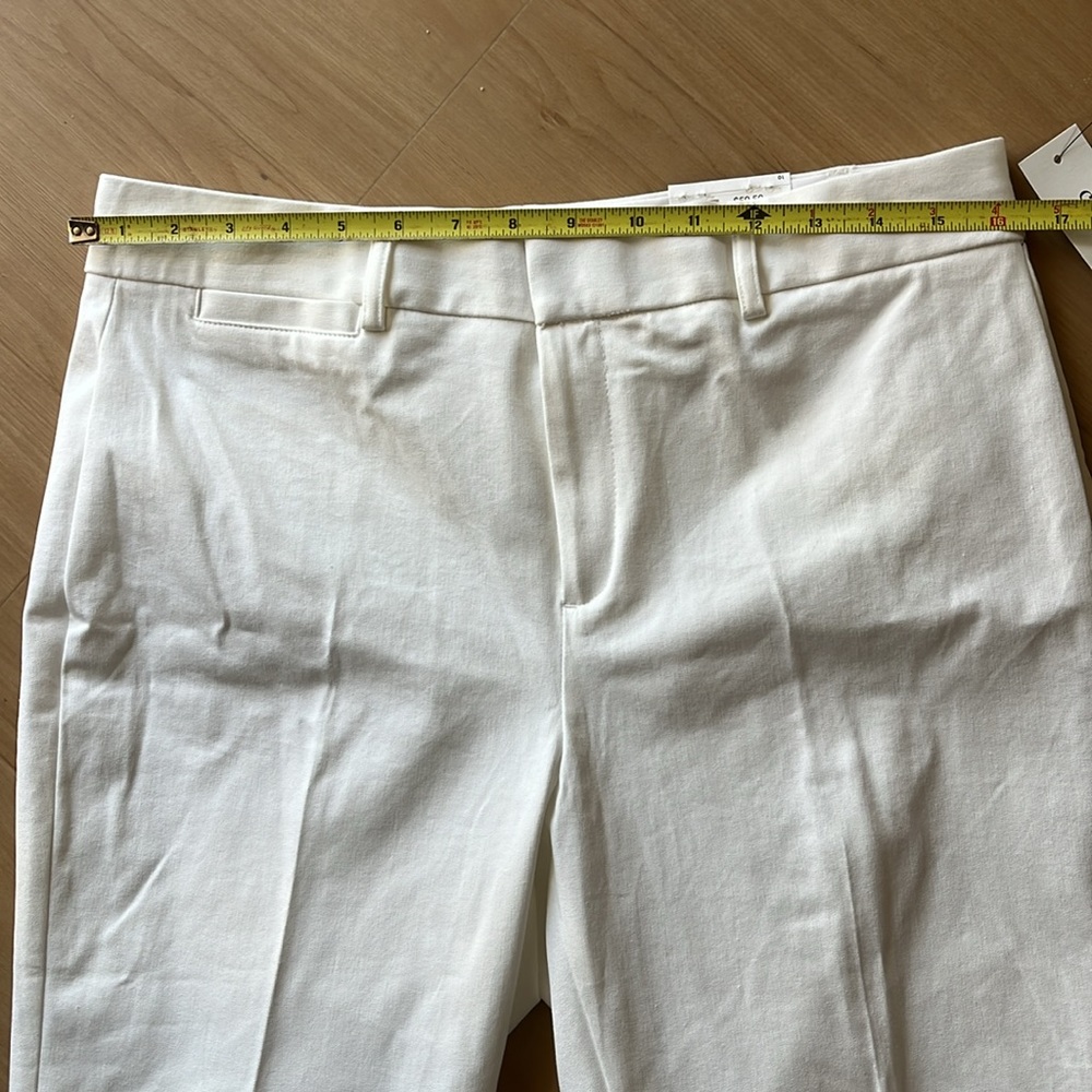 NWT CROWN & IVY WOMENS CARY STRETCHY SLACKS WHITE SIZE 10 - Picture 7 of 13